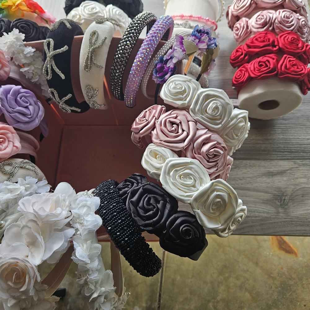 Floral and Beaded Headbands